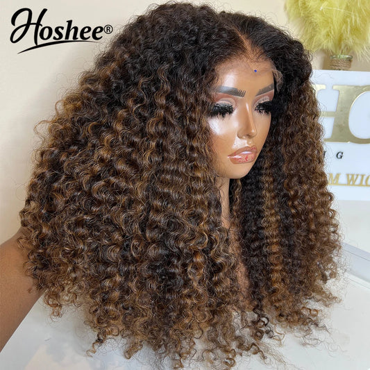 Latina-Perruque de Cheveux Humains Bouclés Brun Foncé pour Femme Noire, 13 Tages, Sans Colle, Rebondisnoyaux, 4x4, Pré-Découpé, Remy